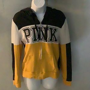 Pink hoodie hoody yellow